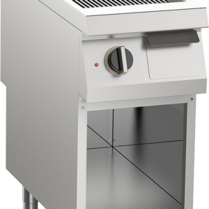 KBS Gastrotechnik Elektro-Grillplatte gerillt verchromt 7,5 kW mit 1 Heizzone offener Unterbau