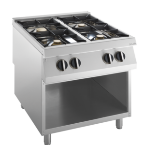 KBS Gastrotechnik Gas-Kochfläche 4 Brenner 27 kW, offener Unterbau