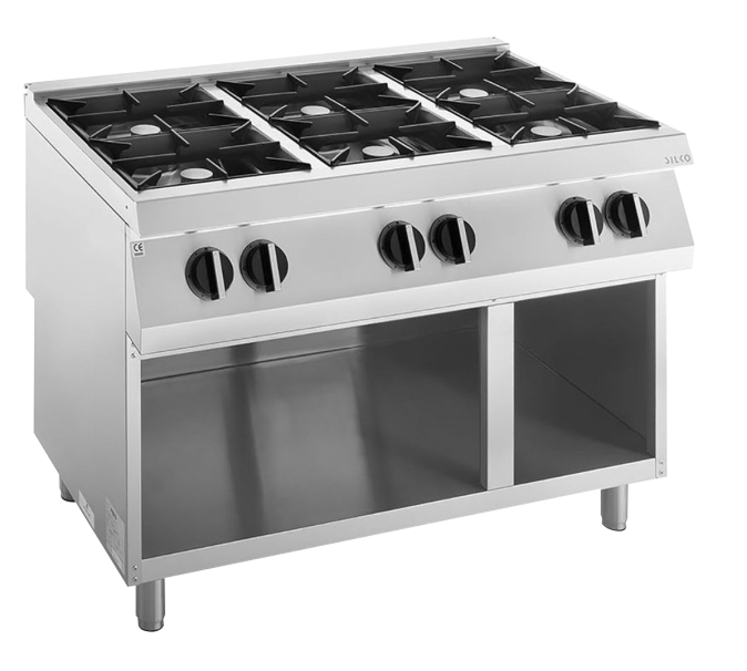 KBS Gastrotechnik Gas-Kochfläche 6 Brenner 42 kW, offener Unterbau 1 KBS Gastrotechnik Gas-Kochfläche 6 Brenner 42 kW, offener Unterbau