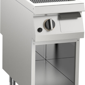 KBS Gastrotechnik Gas-Grillplatte gerillt verchromt 10,5kW mit 1 Heizzone offener Unterbau