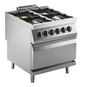 KBS Gastrotechnik Gas-Herd 4 Brenner 27 kW mit Elektro-Ofen 6kW