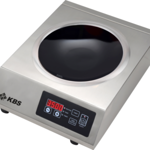 KBS Gastrotechnik Induktionswok Edelstahlgehäuse 3,5 kW Schott-Ceran ® Glaskeramik-Kochfläche