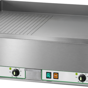 KBS Gastrotechnik Elektro-Grillplatte 6kW 2 Heizzonen 1/2 glatt + 1/2 gerillt