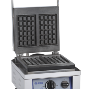 KBS Gastrotechnik Waffeleisen mit fester Backplatte für 2x Waffeln 10x17x1,5cm