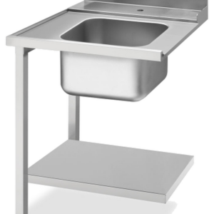 KBS Gastrotechnik Zulauftisch Becken rechts, Breite 70cm, Grundboden und Aufkantung