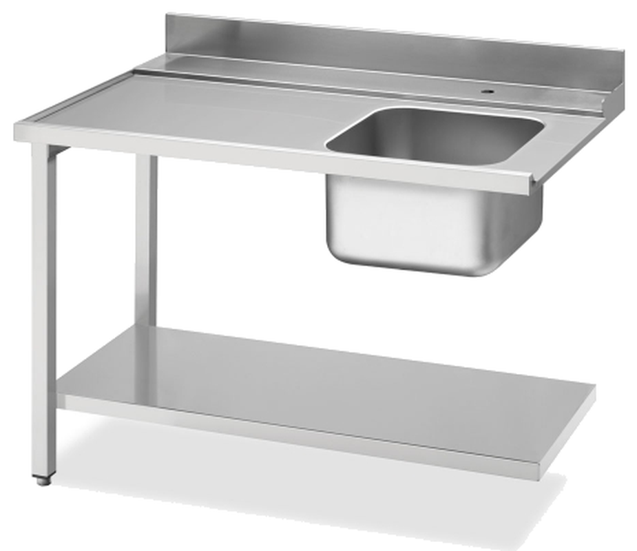 KBS Gastrotechnik Zulauftisch Becken rechts, Breite 120cm, Grundboden und Aufkantung 1 KBS Gastrotechnik Zulauftisch Becken rechts, Breite 120cm, Grundboden und Aufkantung