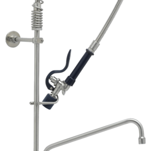 KBS Gastrotechnik EVERSTEEL Edelstahl 2-Hebelmischer 1-Loch mit Schwenkhahn mit LOW-FLOW Brause