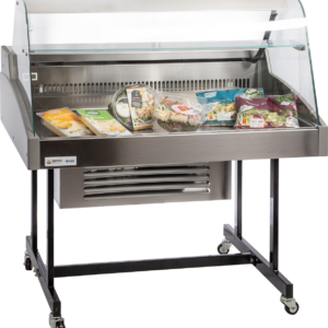 KBS Gastrotechnik Mehrzweckvitrine Delicious 1000 C mit gebogenem Glasaufbau