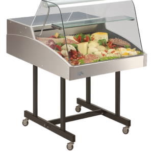 KBS Gastrotechnik Mehrzweckvitrine Super 1250 C mit gebogenem Glasaufbau