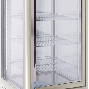 KBS Gastrotechnik Panoramavitrine Prisma 401 TNV-PF (silber) mit 5 Rosten