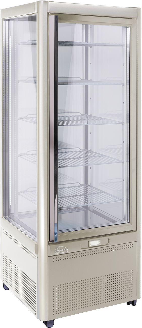 KBS Gastrotechnik Panoramavitrine Prisma 401 TNV-PF (silber) mit 5 Rosten 1 KBS Gastrotechnik Panoramavitrine Prisma 401 TNV-PF (silber) mit 5 Rosten