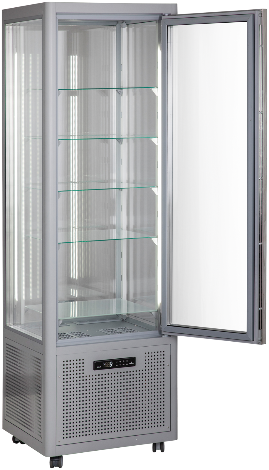 KBS Gastrotechnik Panoramavitrine Snelle 360 R LED (lichtgrau) 7 runde Glasablagen 3 KBS Gastrotechnik Panoramavitrine Snelle 360 R LED (lichtgrau) 7 runde Glasablagen – Bild 3