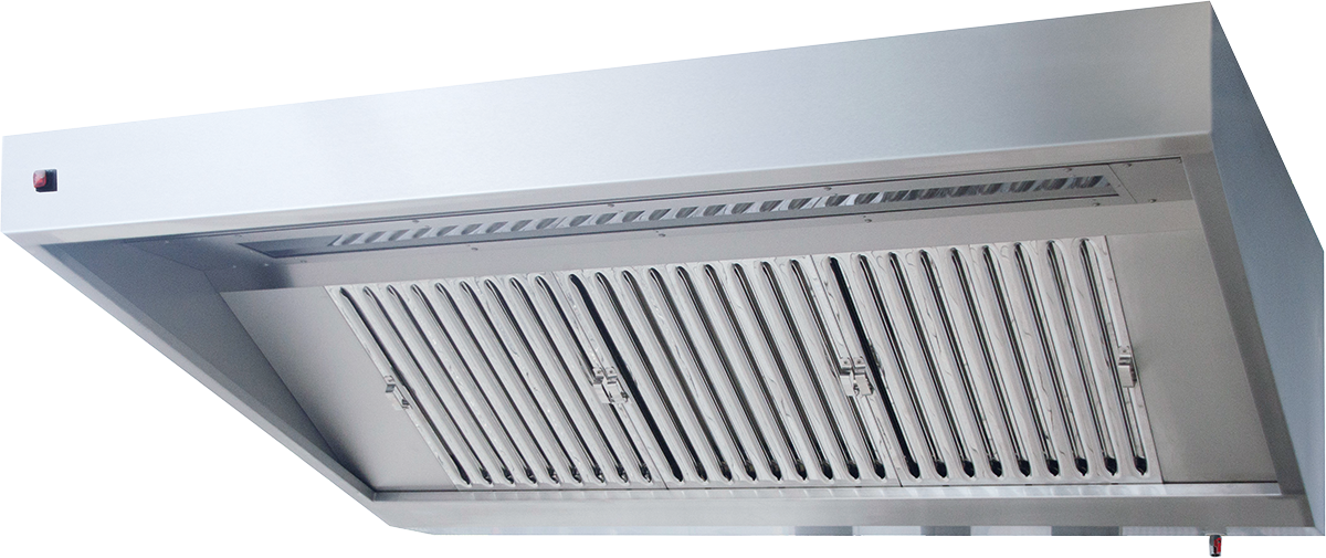 KBS Gastrotechnik Wandhaube Trapezform 180x70cm Flammschutzfilter Typ F1 1 KBS Gastrotechnik Wandhaube Trapezform 180x70cm Flammschutzfilter Typ F1
