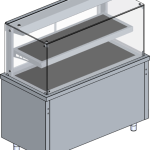 KBS Gastrotechnik Vitrine mit Glaskeramik-Warmhalteplatte Modul 4 GN 1/1
