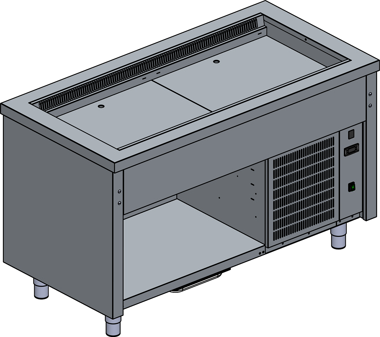 KBS Gastrotechnik Kühlwanne mit Umluftkühlung Modul 2 GN 1/1 1 KBS Gastrotechnik Kühlwanne mit Umluftkühlung Modul 2 GN 1/1