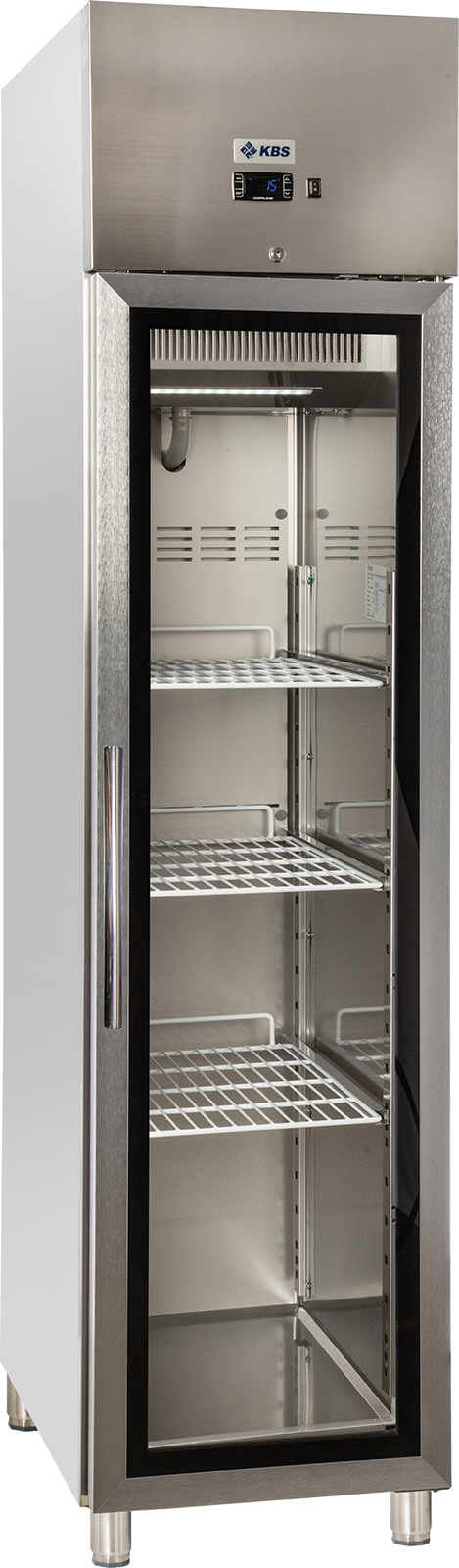 KBS Gastrotechnik Edelstahl Gewerbekühlschrank mit Glastür KU 356 G 2 KBS Gastrotechnik Edelstahl Gewerbekühlschrank mit Glastür KU 356 G – Bild 2