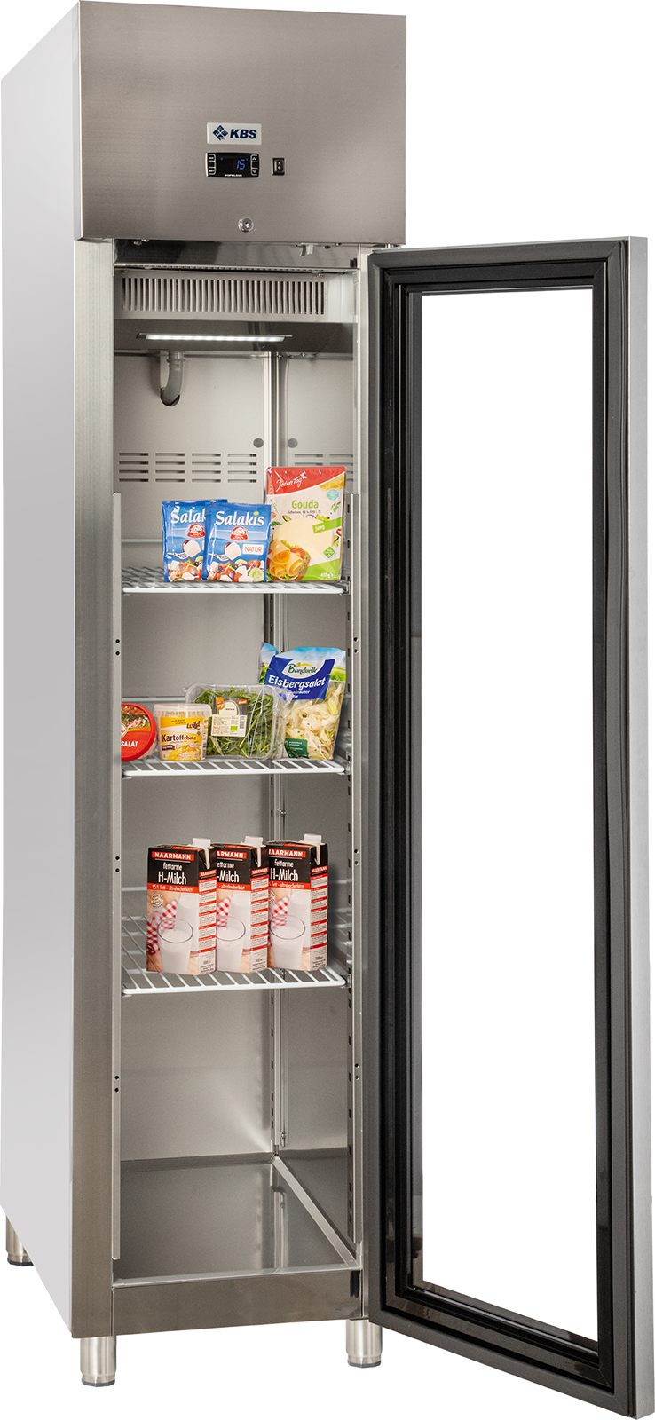 KBS Gastrotechnik Edelstahl Gewerbekühlschrank mit Glastür KU 356 G 3 KBS Gastrotechnik Edelstahl Gewerbekühlschrank mit Glastür KU 356 G – Bild 3