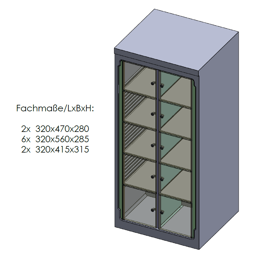 KBS Gastrotechnik Gemeinschaftskühlschrank 10 Fächer HZS 51-10 2 KBS Gastrotechnik Gemeinschaftskühlschrank 10 Fächer HZS 51-10 – Bild 2