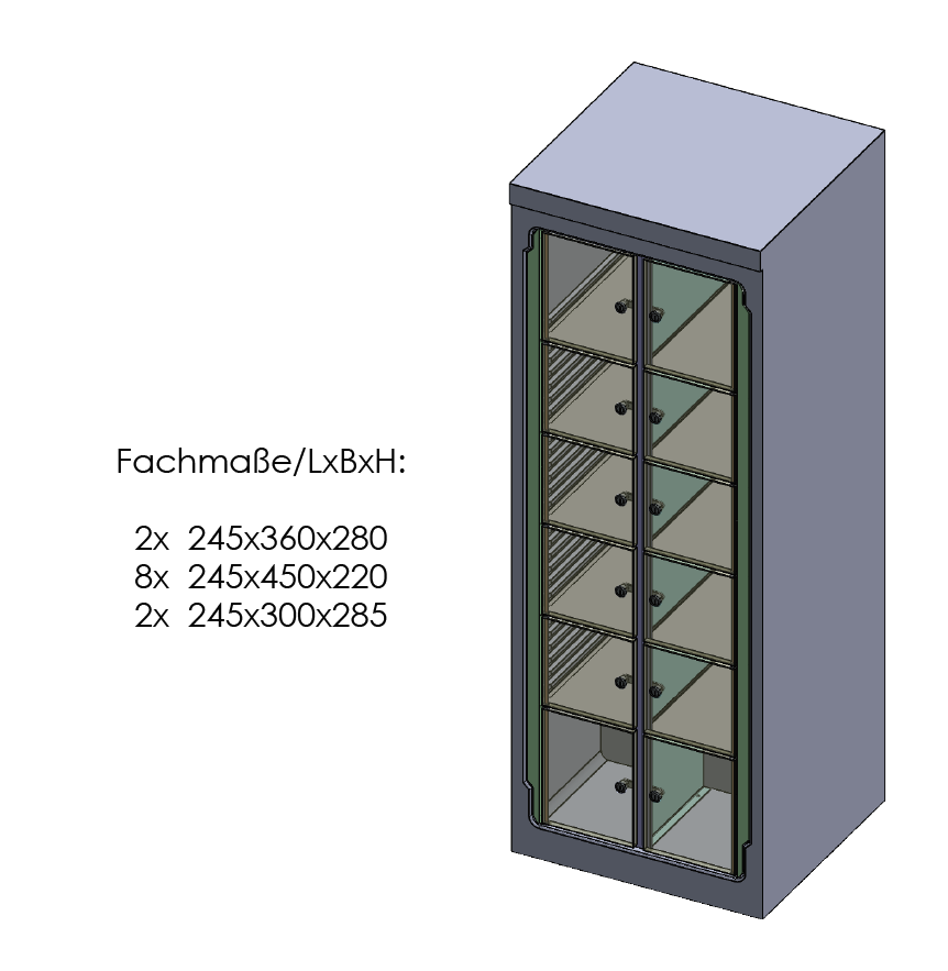 KBS Gastrotechnik Gemeinschaftskühlschrank 12 Fächer HZS 37-12 2 KBS Gastrotechnik Gemeinschaftskühlschrank 12 Fächer HZS 37-12 – Bild 2