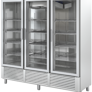 KBS Gastrotechnik Edelstahlkühlschrank mit Glastüren KU 1900 G