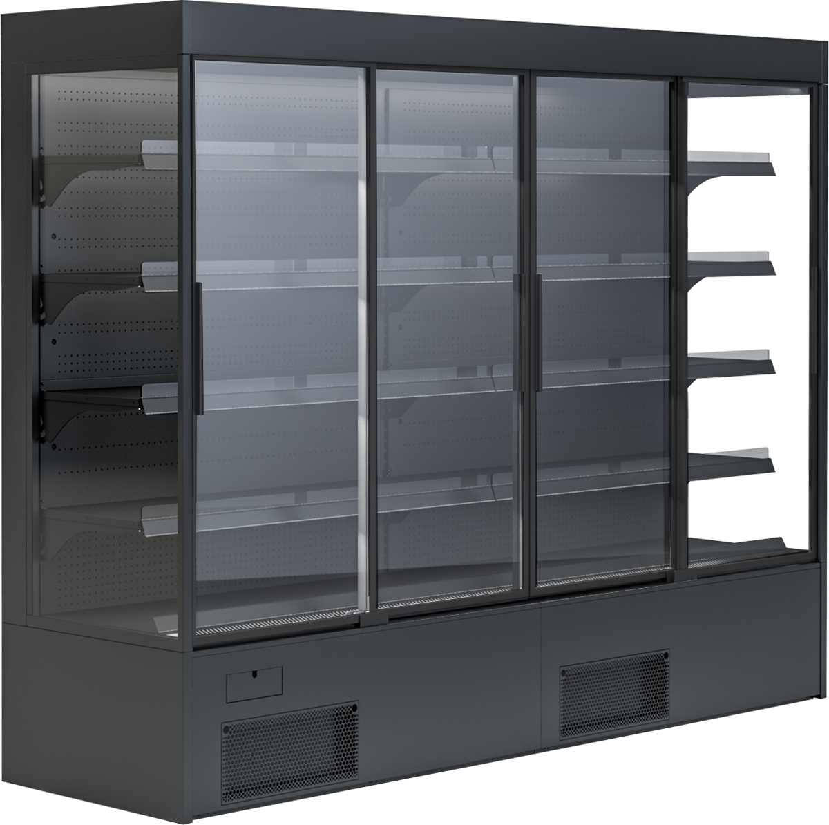KBS Gastrotechnik Wandkühlregal Variant 257 Black Line mit Glasschiebetüren 1 KBS Gastrotechnik Wandkühlregal Variant 257 Black Line mit Glasschiebetüren