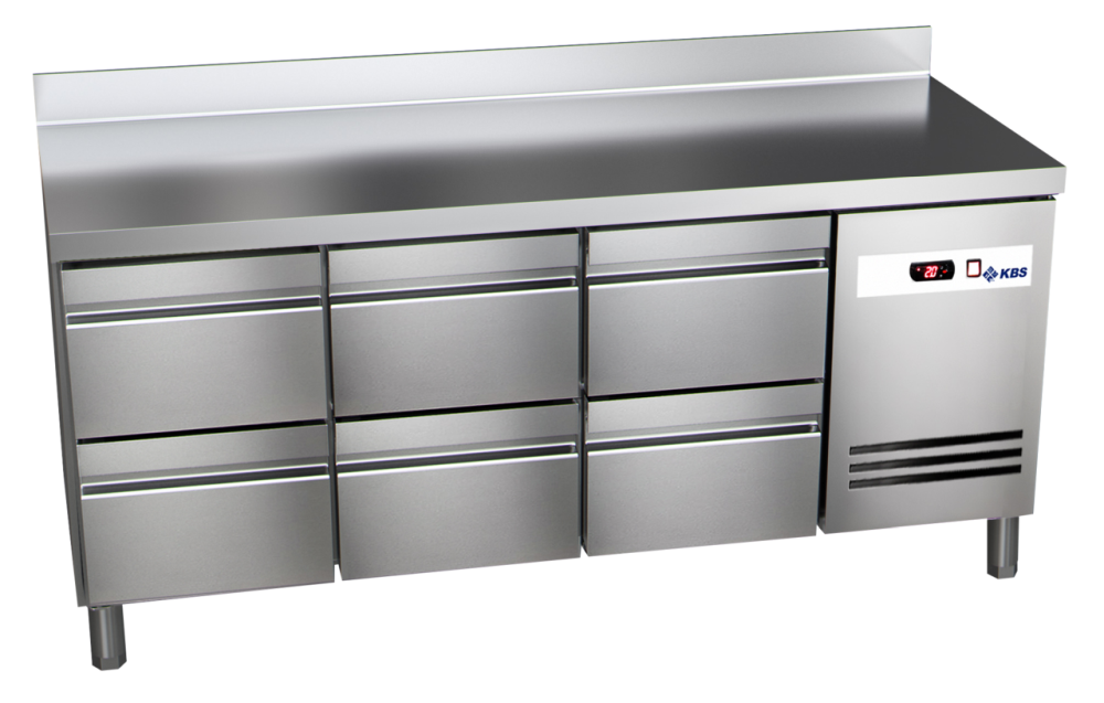 KBS Gastrotechnik Kühltisch Ready KT3006 mit Arbeitsplatte, Aufkantung 6 halbe Schubladen 1 KBS Gastrotechnik Kühltisch Ready KT3006 mit Arbeitsplatte, Aufkantung 6 halbe Schubladen
