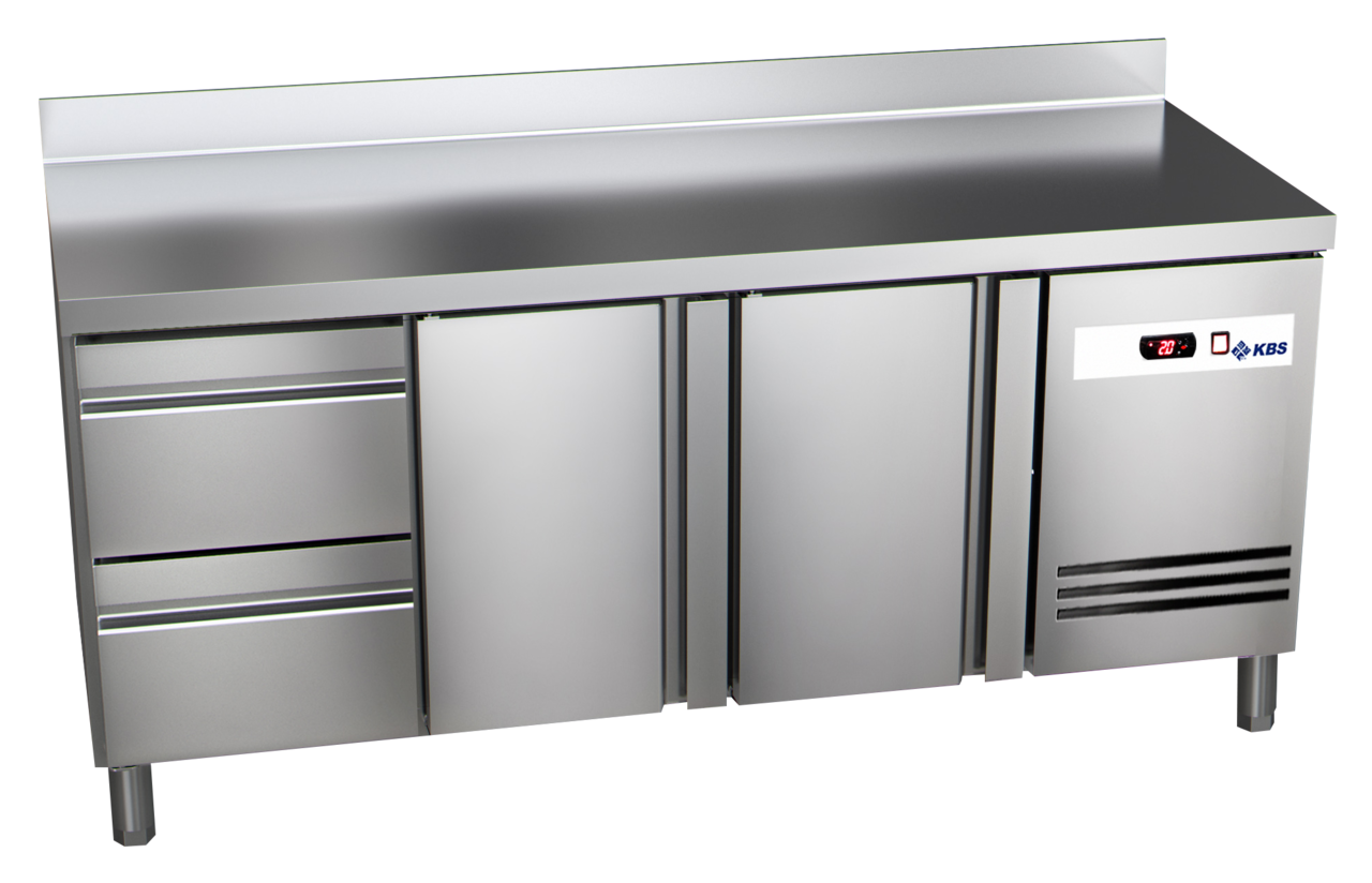 KBS Gastrotechnik Kühltisch Ready KT3612 mit Arbeitsplatte, Aufkantung 2 Türen, 2 halbe Schubladen 1 KBS Gastrotechnik Kühltisch Ready KT3612 mit Arbeitsplatte, Aufkantung 2 Türen, 2 halbe Schubladen