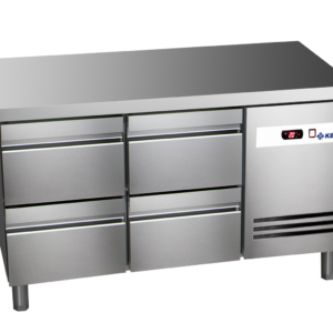KBS Gastrotechnik Kühltisch Ready KT2104 mit Arbeitsplatte 4 halbe Schubladen