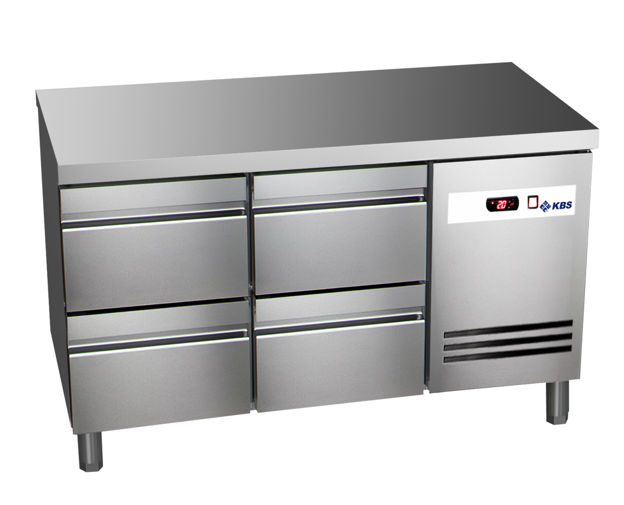 KBS Gastrotechnik Kühltisch Ready KT2104 mit Arbeitsplatte 4 halbe Schubladen 1 KBS Gastrotechnik Kühltisch Ready KT2104 mit Arbeitsplatte 4 halbe Schubladen