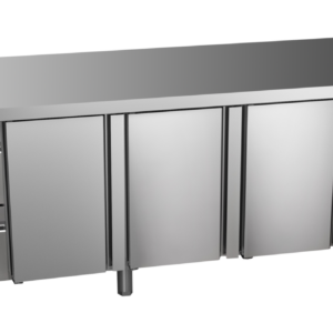 KBS Gastrotechnik Kühltisch Ready KT4102 mit Arbeitsplatte 3 Türen 2 halbe Schublade