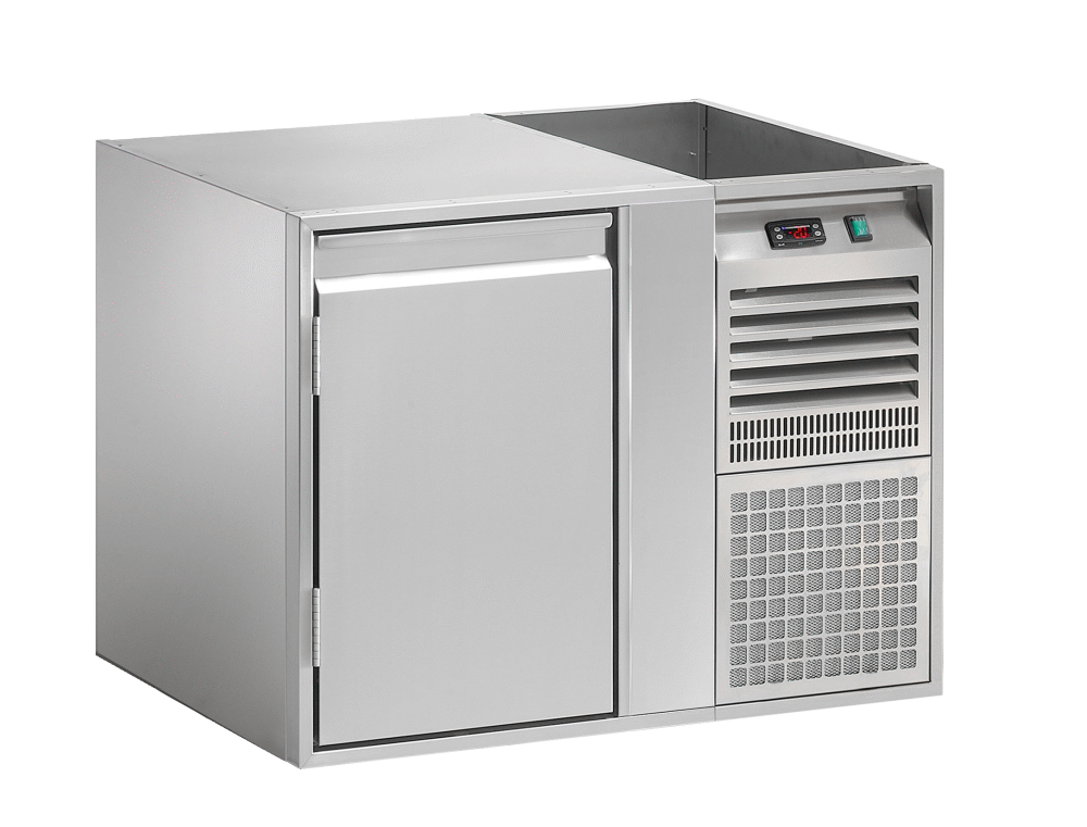 KBS Gastrotechnik Kühltisch mit Edelstahlverdampfer KTE 1 M 1 KBS Gastrotechnik Kühltisch mit Edelstahlverdampfer KTE 1 M