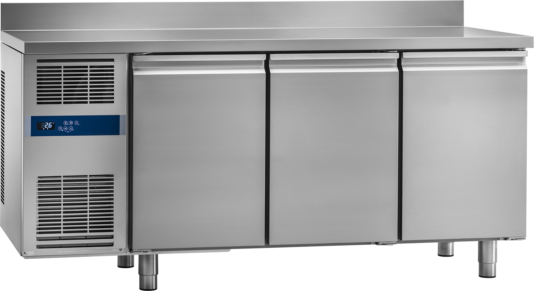 KBS Gastrotechnik Kühltisch KT 3720 M mit Arbeitsplatte und Aufkantung 1 KBS Gastrotechnik Kühltisch KT 3720 M mit Arbeitsplatte und Aufkantung