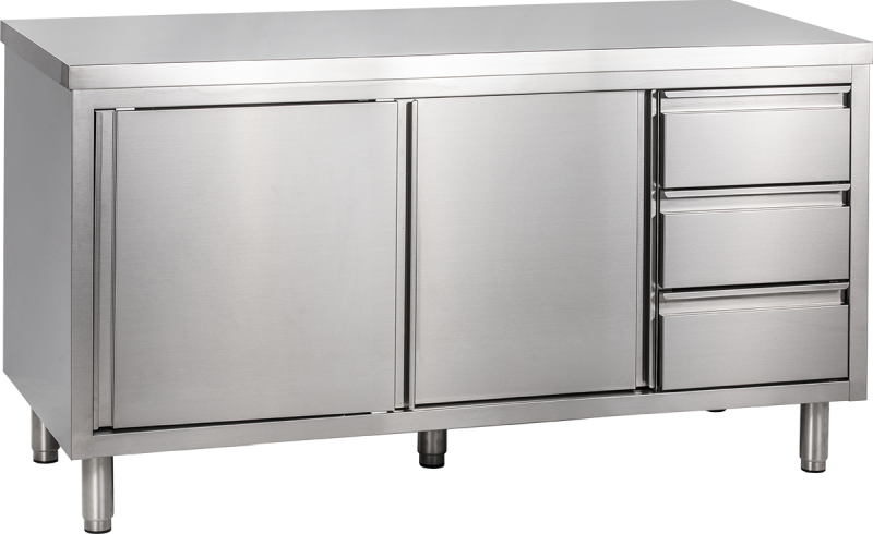 KBS Gastrotechnik Arbeitsschrank mit Schiebetüren und Schubladenblock B 200cm x T 70cm 2 KBS Gastrotechnik Arbeitsschrank mit Schiebetüren und Schubladenblock B 200cm x T 70cm – Bild 2
