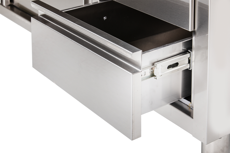KBS Gastrotechnik Arbeitsschrank mit Schiebetüren, Schubladen und Aufkantung B 160cm x T 60cm 3 KBS Gastrotechnik Arbeitsschrank mit Schiebetüren, Schubladen und Aufkantung B 160cm x T 60cm – Bild 3