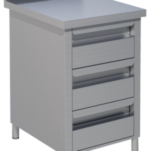 KBS Gastrotechnik Schubladenschrank 3 Schubladen BxT 50x70cm mit Aufkantung