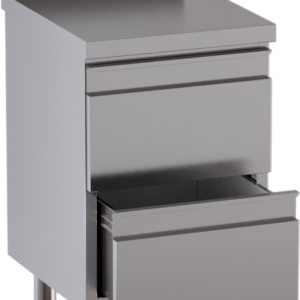 KBS Gastrotechnik Schubladenschrank 2 Schubladen BxT 50x70cm mit Aufkantung