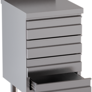 KBS Gastrotechnik Schubladenschrank 4 Schubladen BxT 50x60cm Aufkantung