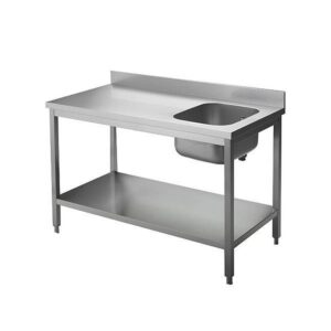 KBS Gastrotechnik Chef-Tisch mit Aufkantung B 160cm - Becken links