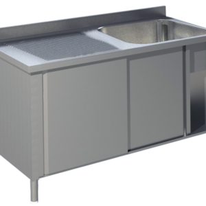 KBS Gastrotechnik Spülschrank mit Schiebetüren B 140cm - Becken rechts