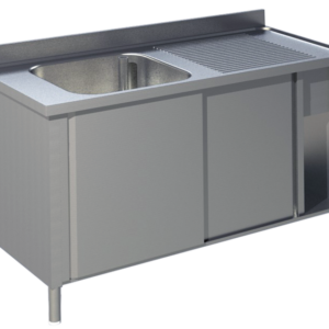 KBS Gastrotechnik Spülschrank mit Schiebetüren B 140cm - Becken links